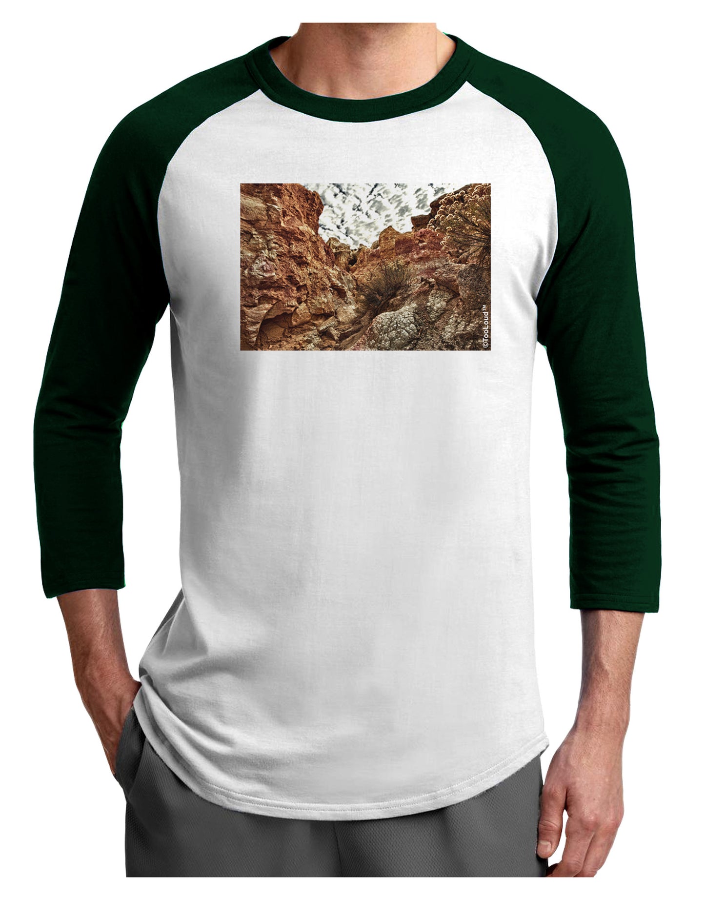 Colorado Painted Rocks Adult Raglan Shirt-Raglan Shirt-TooLoud-White-Forest-X-Small-Davson Sales