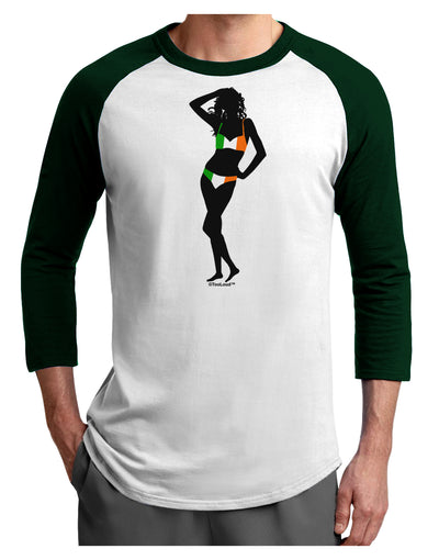 Irish Flag Bikini Shadow Adult Raglan Shirt by TooLoud-TooLoud-White-Forest-X-Small-Davson Sales