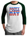 Happy Labor Day ColorText Adult Raglan Shirt-TooLoud-White-Forest-X-Small-Davson Sales