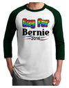 Gay for Bernie Adult Raglan Shirt-TooLoud-White-Forest-X-Small-Davson Sales