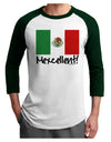 Mexcellent - Mexican Flag Adult Raglan Shirt-TooLoud-White-Forest-X-Small-Davson Sales