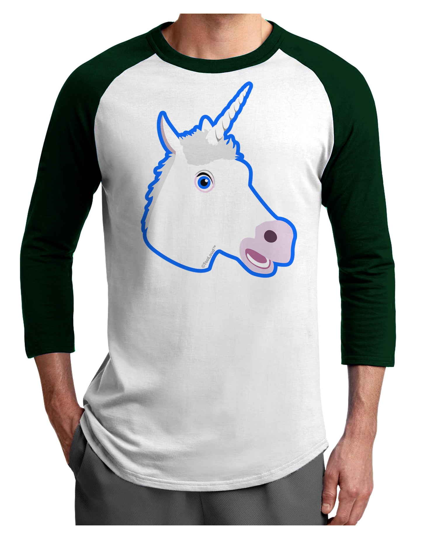 Fanciful Unicorn Adult Raglan Shirt-Raglan Shirt-TooLoud-White-Forest-X-Small-Davson Sales