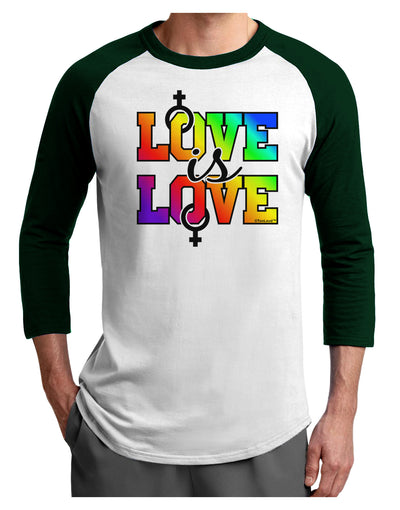 Love Is Love Lesbian Pride Adult Raglan Shirt-Raglan Shirt-TooLoud-White-Forest-X-Small-Davson Sales