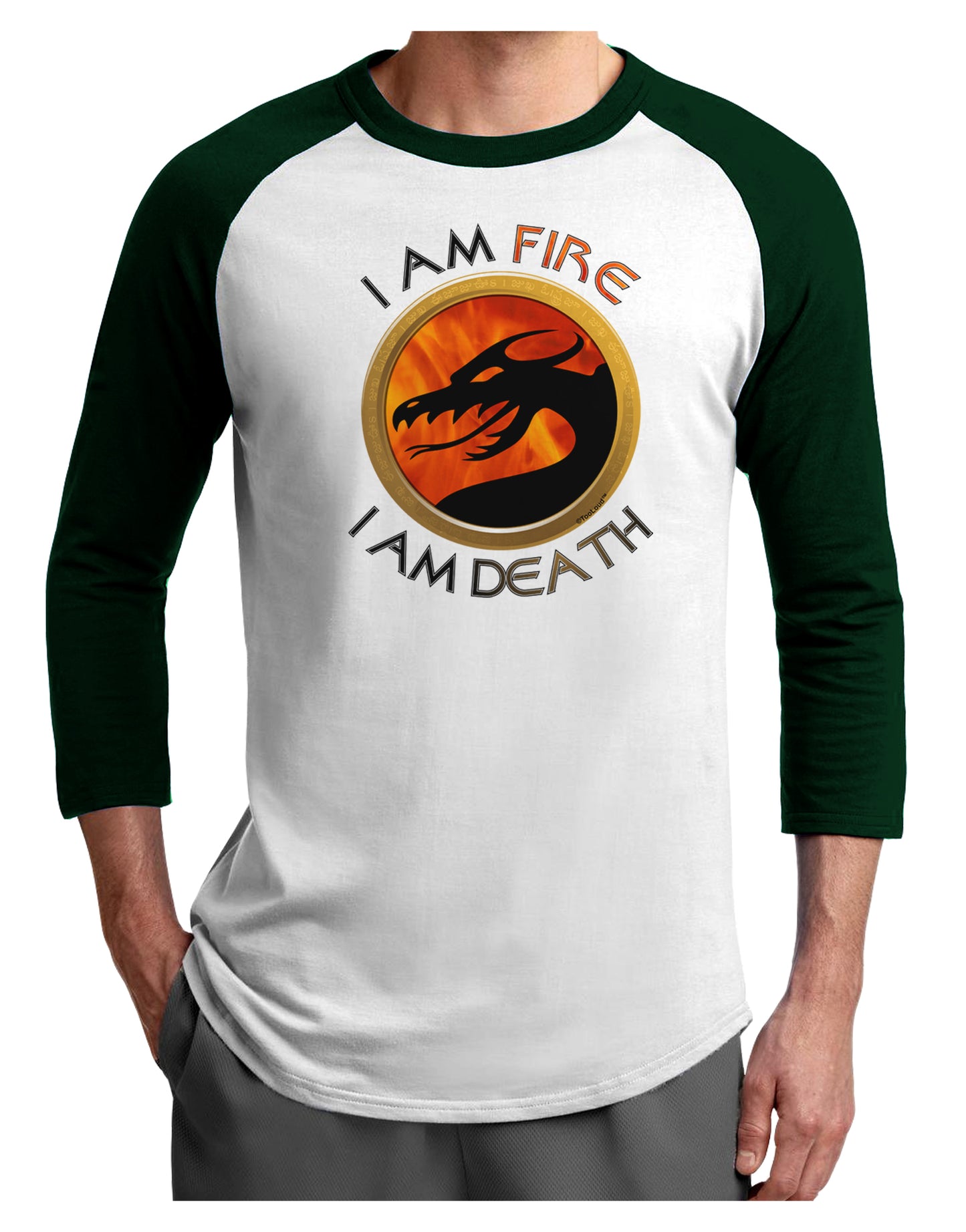 I Am Fire I Am Death Adult Raglan Shirt by TooLoud-TooLoud-White-Forest-X-Small-Davson Sales