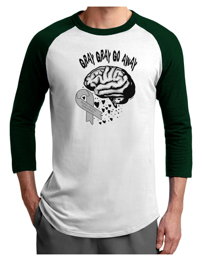 TooLoud Gray Gray Go Away Adult Raglan Shirt-Mens-Tshirts-TooLoud-White-Forest-X-Small-Davson Sales