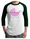 Baby Girl Carriage Adult Raglan Shirt-TooLoud-White-Forest-X-Small-Davson Sales