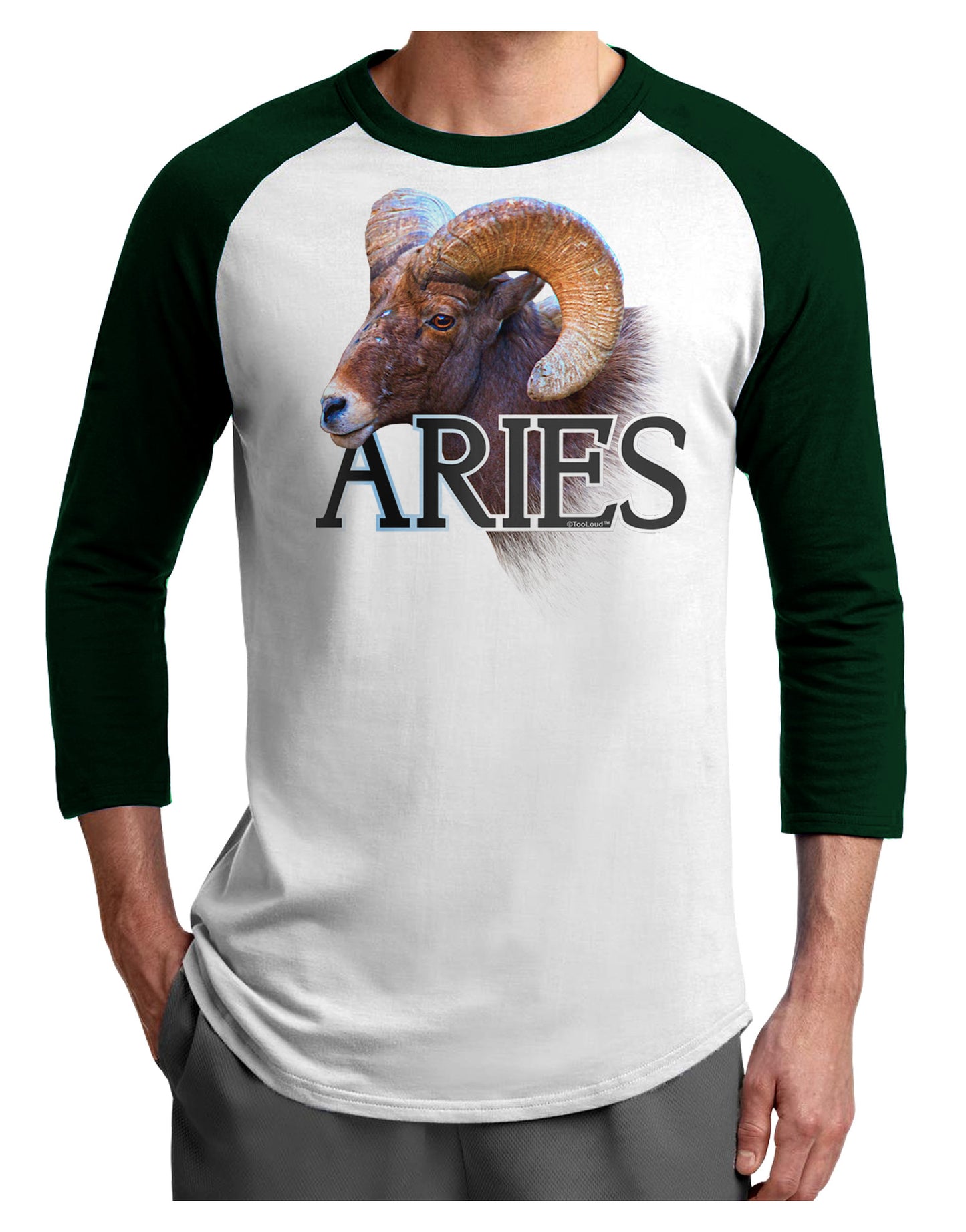 Majestic Aries Picture Adult Raglan Shirt-Raglan Shirt-TooLoud-White-Forest-X-Small-Davson Sales