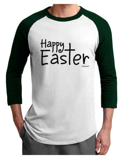 Happy Easter with Cross Adult Raglan Shirt by TooLoud-TooLoud-White-Forest-X-Small-Davson Sales