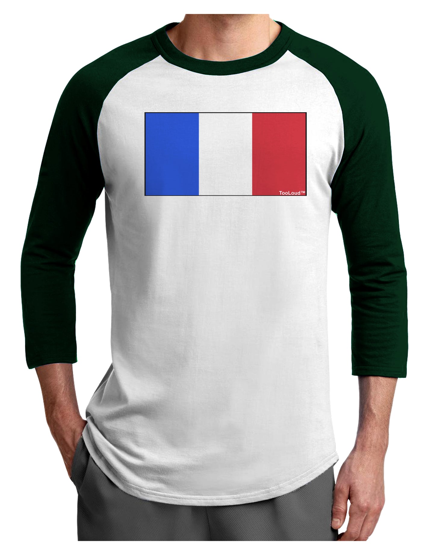 French Flag - France Adult Raglan Shirt by TooLoud-TooLoud-White-Forest-X-Small-Davson Sales