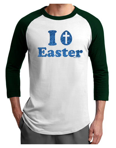 I Egg Cross Easter - Blue Glitter Adult Raglan Shirt by TooLoud-TooLoud-White-Forest-X-Small-Davson Sales