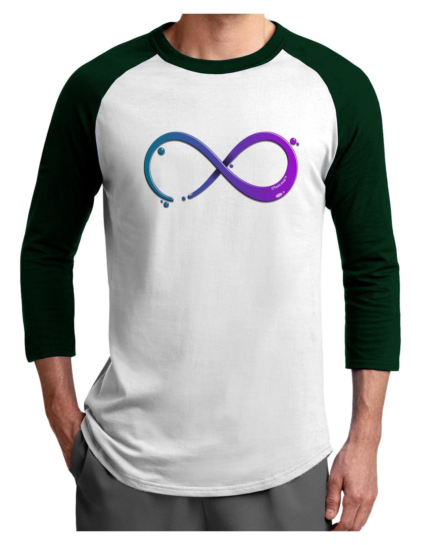 Painted Infinity Adult Raglan Shirt-TooLoud-White-Forest-X-Small-Davson Sales