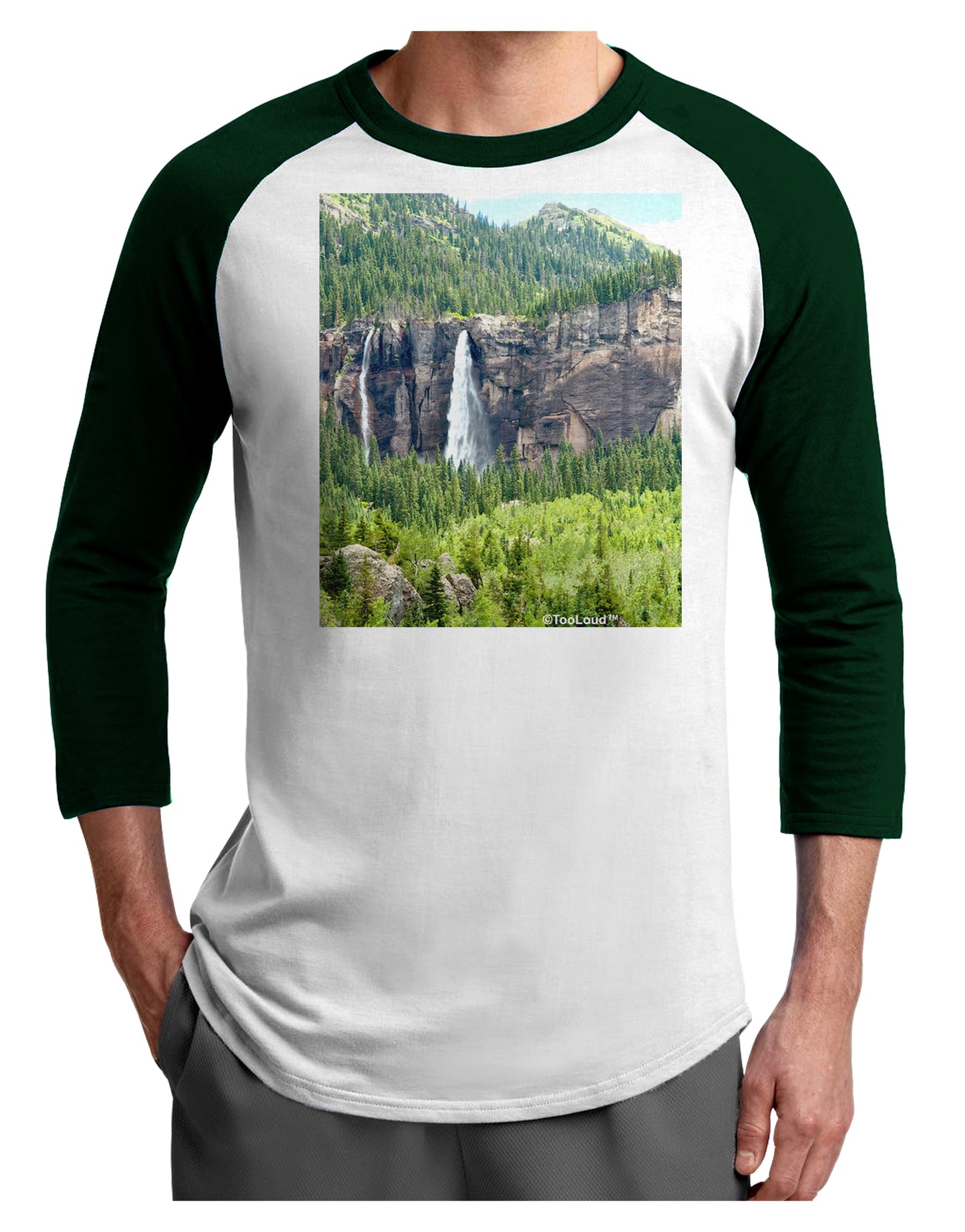 Beautiful Cliffs Nature Adult Raglan Shirt by-Raglan Shirt-TooLoud-White-Forest-X-Small-Davson Sales