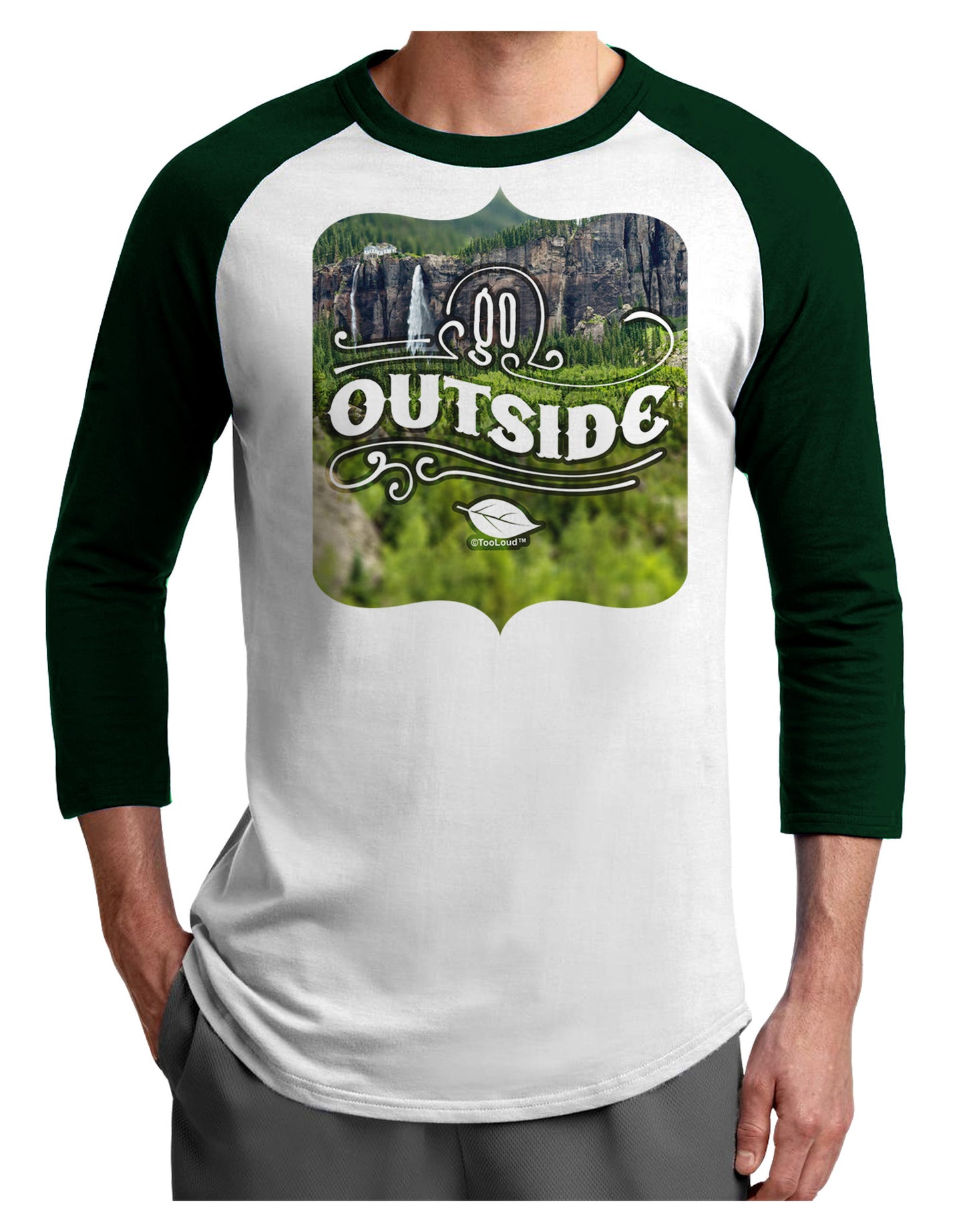 Go Outside - Beautiful Cliffs Adult Raglan Shirt by-Raglan Shirt-TooLoud-White-Forest-X-Small-Davson Sales
