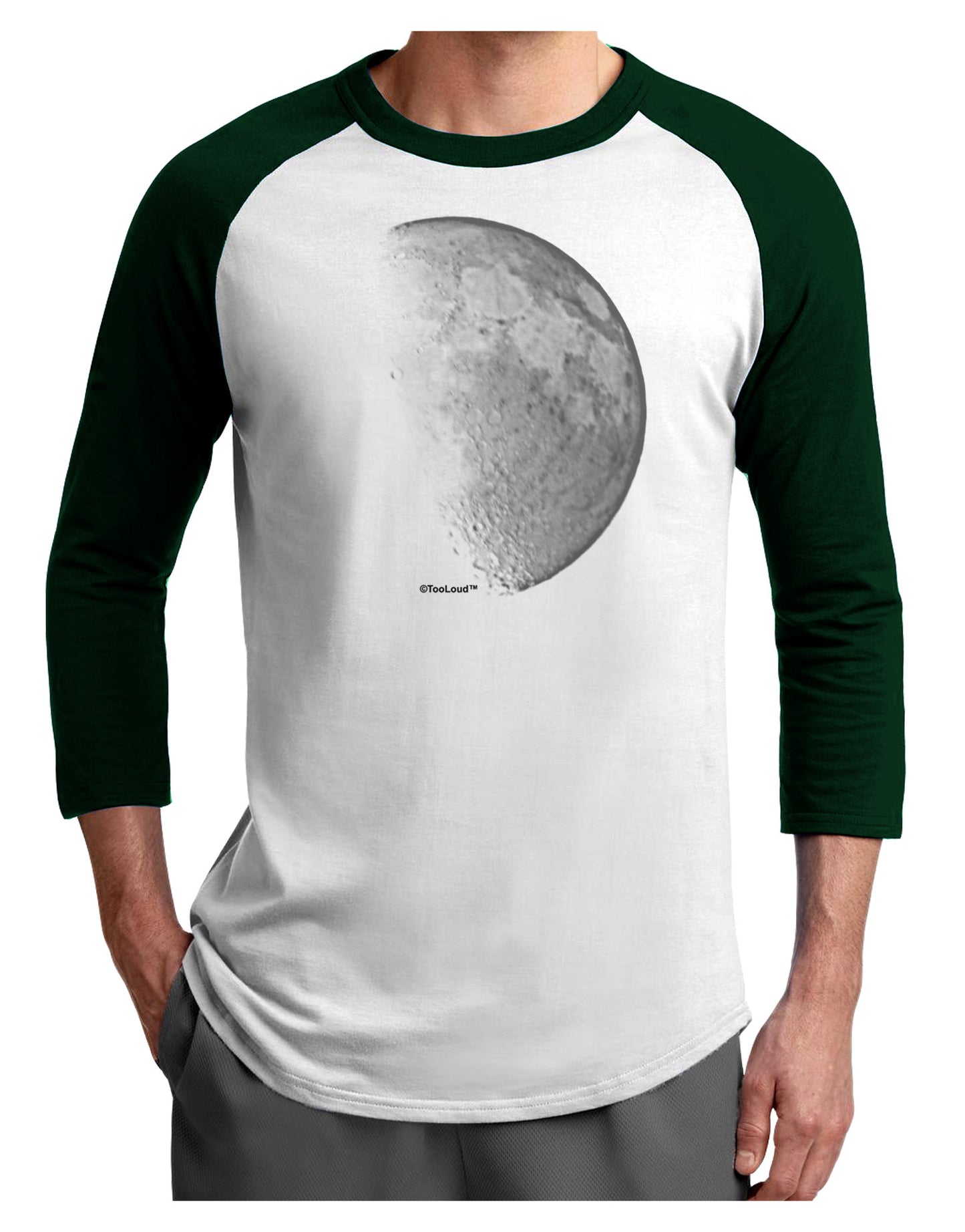 Moon Shadow Adult Raglan Shirt-TooLoud-White-Forest-X-Small-Davson Sales
