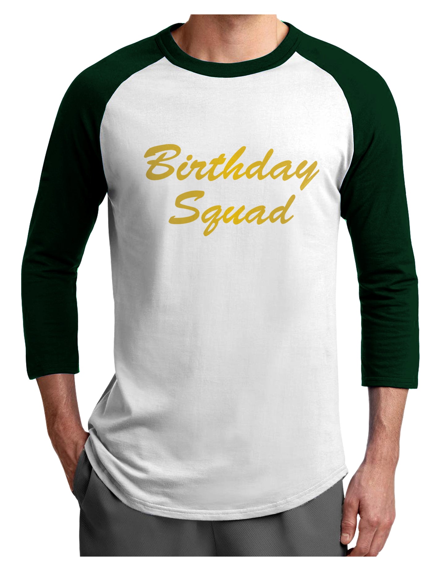 Birthday Squad Text Adult Raglan Shirt by TooLoud-TooLoud-White-Forest-X-Small-Davson Sales