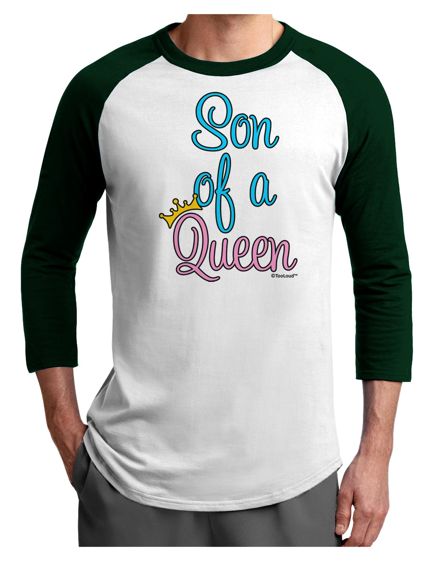 Son of a Queen - Matching Mom and Son Design Adult Raglan Shirt by TooLoud-TooLoud-White-Forest-X-Small-Davson Sales