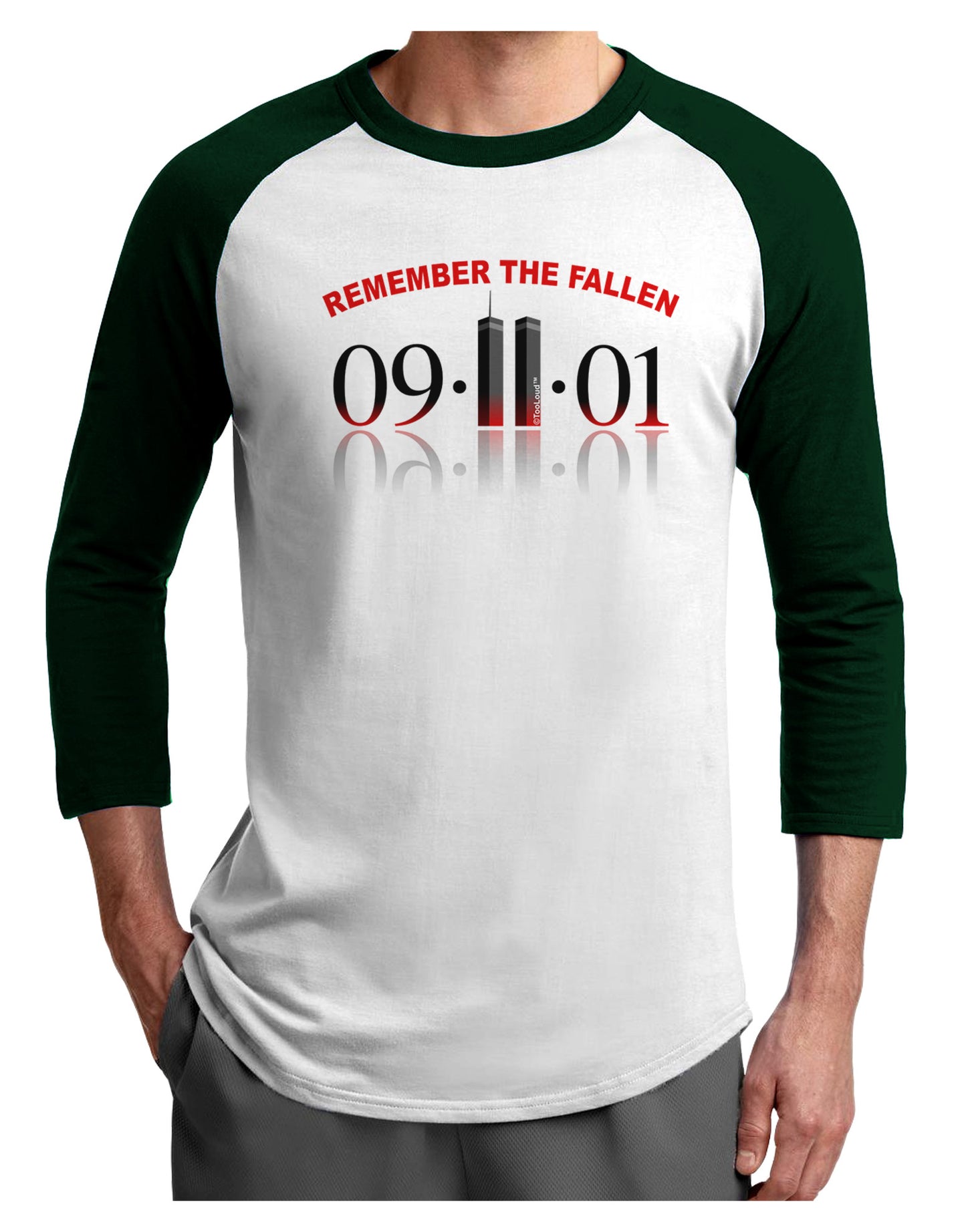 Remember The Fallen 91101 Adult Raglan Shirt-Raglan Shirt-TooLoud-White-Forest-X-Small-Davson Sales