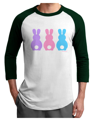 Three Easter Bunnies - Pastels Adult Raglan Shirt by TooLoud-TooLoud-White-Forest-X-Small-Davson Sales