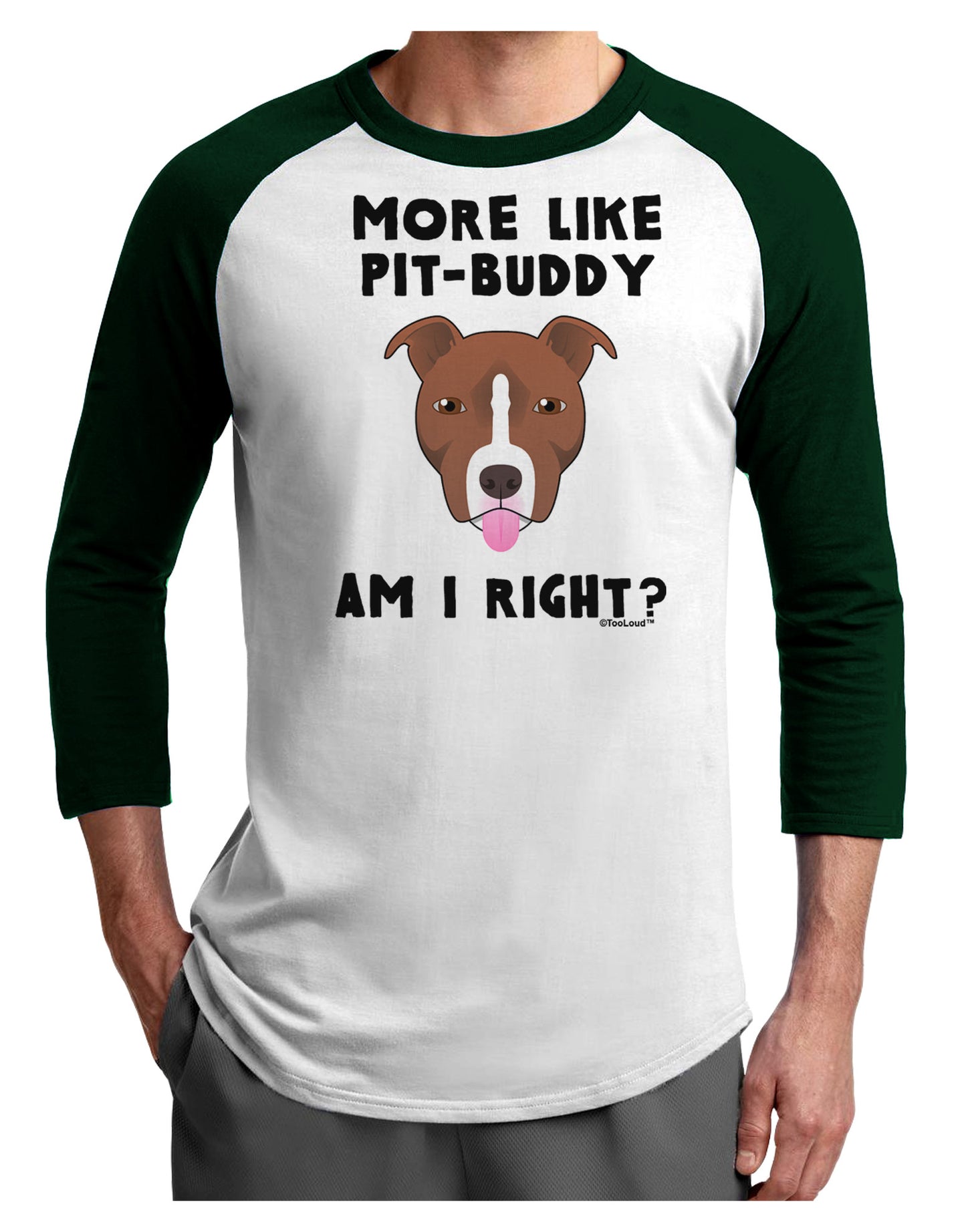 More Like Pit Buddy Adult Raglan Shirt-Raglan Shirt-TooLoud-White-Forest-X-Small-Davson Sales