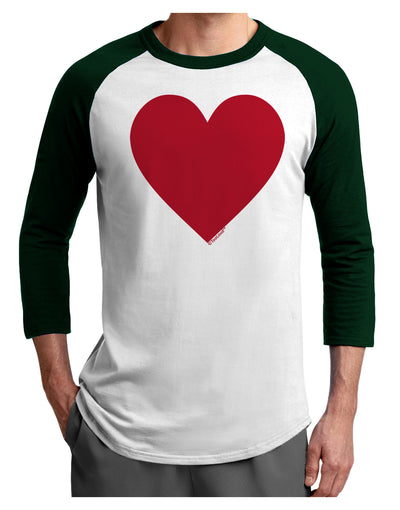 Big Red Heart Valentine's Day Adult Raglan Shirt-Raglan Shirt-TooLoud-White-Forest-X-Small-Davson Sales