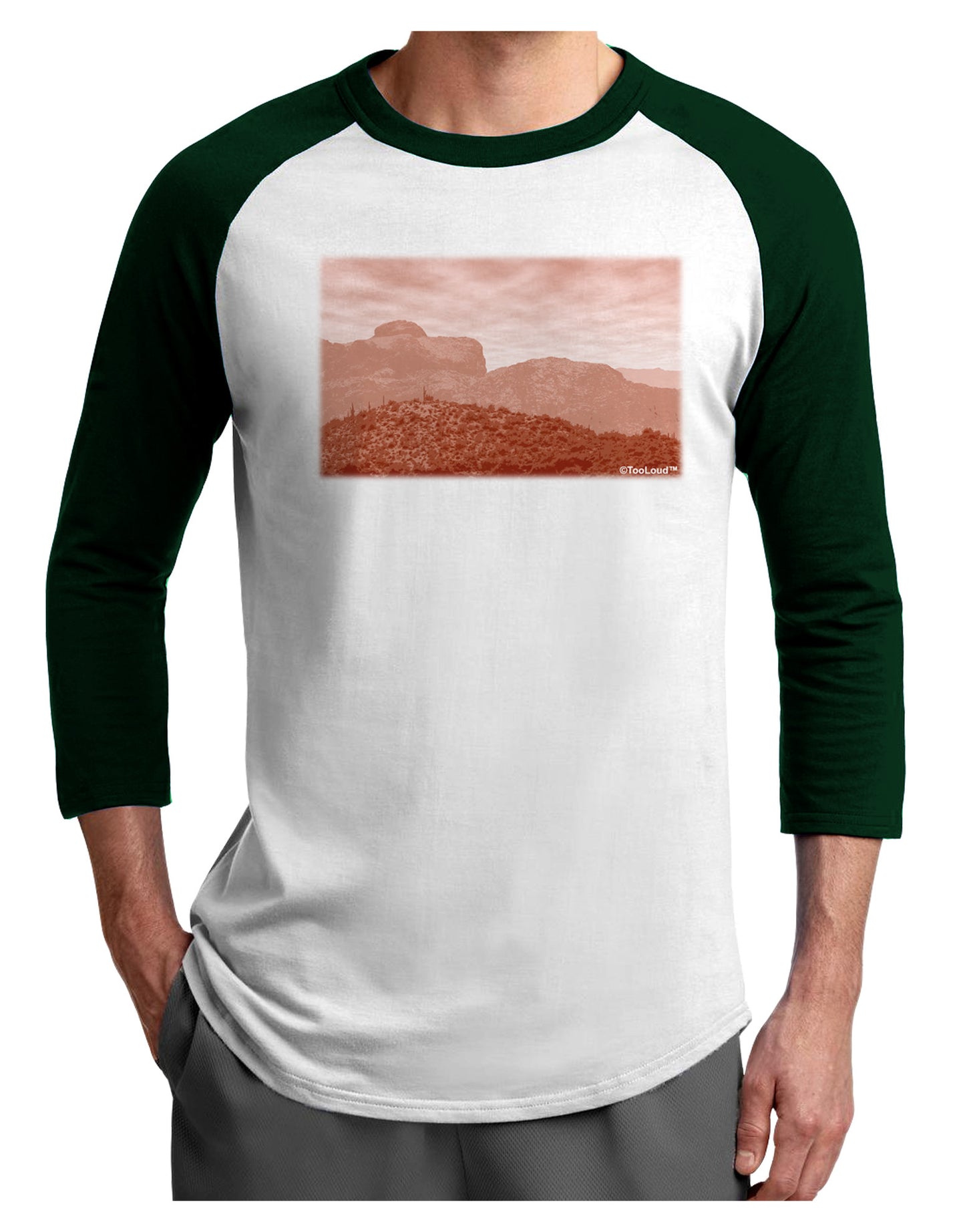 Red Planet Landscape Adult Raglan Shirt-TooLoud-White-Forest-X-Small-Davson Sales