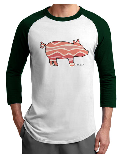 Bacon Pig Silhouette Adult Raglan Shirt by TooLoud-Raglan Shirt-TooLoud-White-Forest-X-Small-Davson Sales