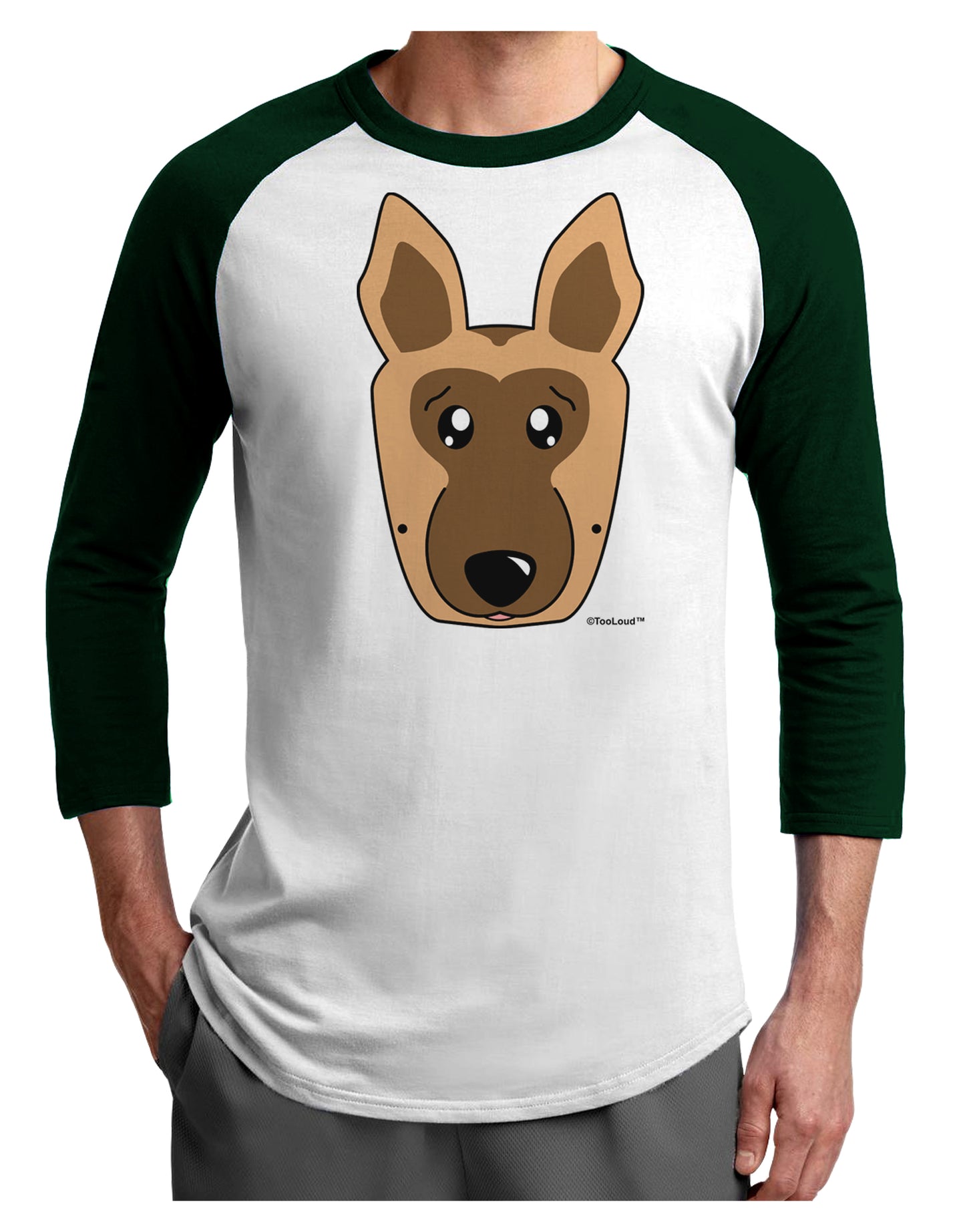 Cute German Shepherd Dog Adult Raglan Shirt by TooLoud-TooLoud-White-Forest-X-Small-Davson Sales