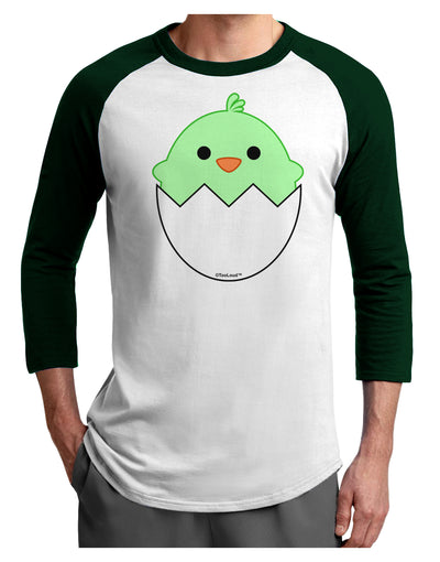 Cute Hatching Chick - Green Adult Raglan Shirt by TooLoud-TooLoud-White-Forest-X-Small-Davson Sales