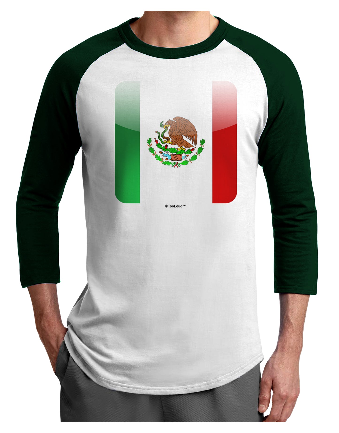 Mexican Flag App Icon Adult Raglan Shirt by TooLoud-TooLoud-White-Forest-X-Small-Davson Sales