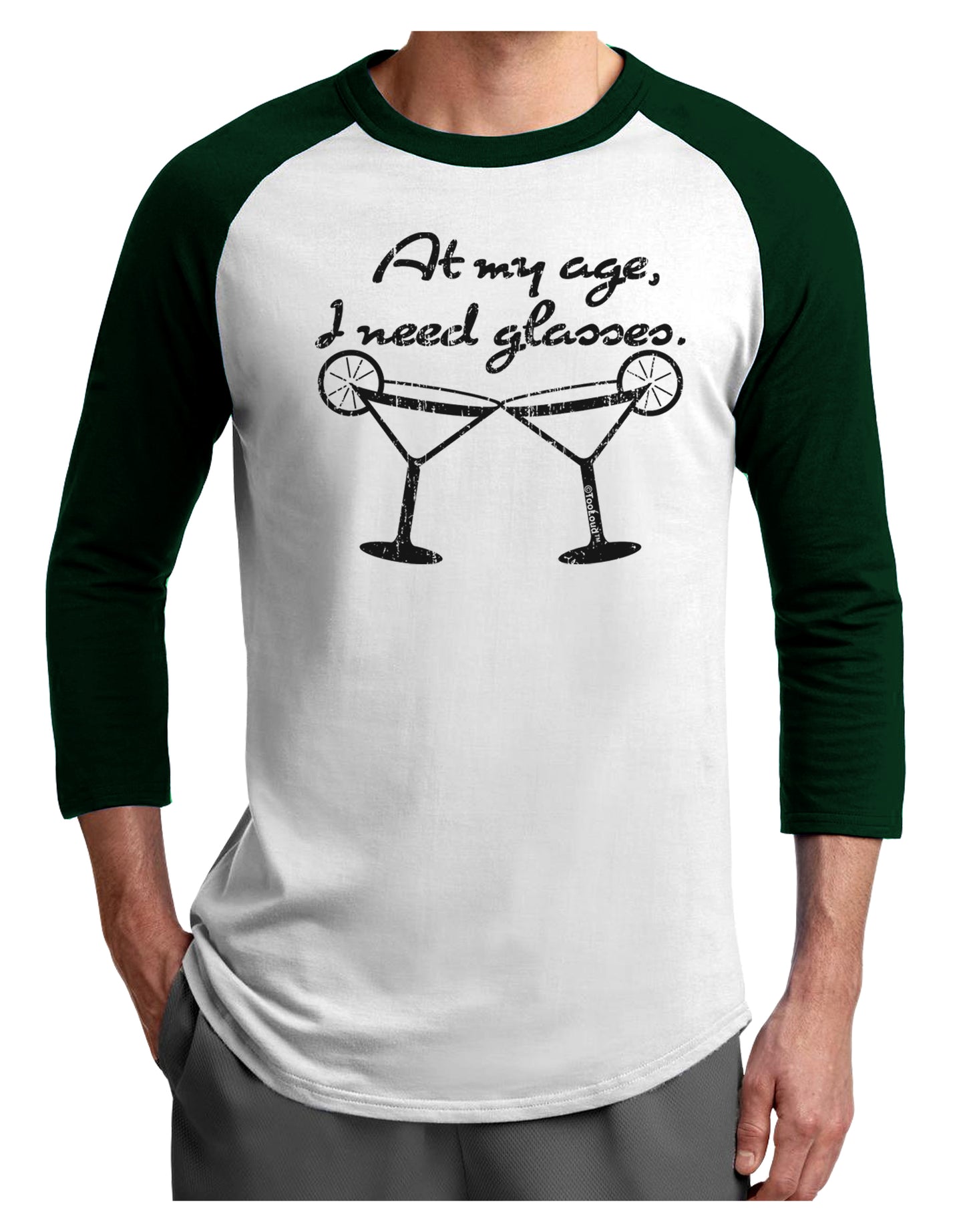 I Need Glasses - Margarita Distressed Adult Raglan Shirt by TooLoud-TooLoud-White-Forest-X-Small-Davson Sales