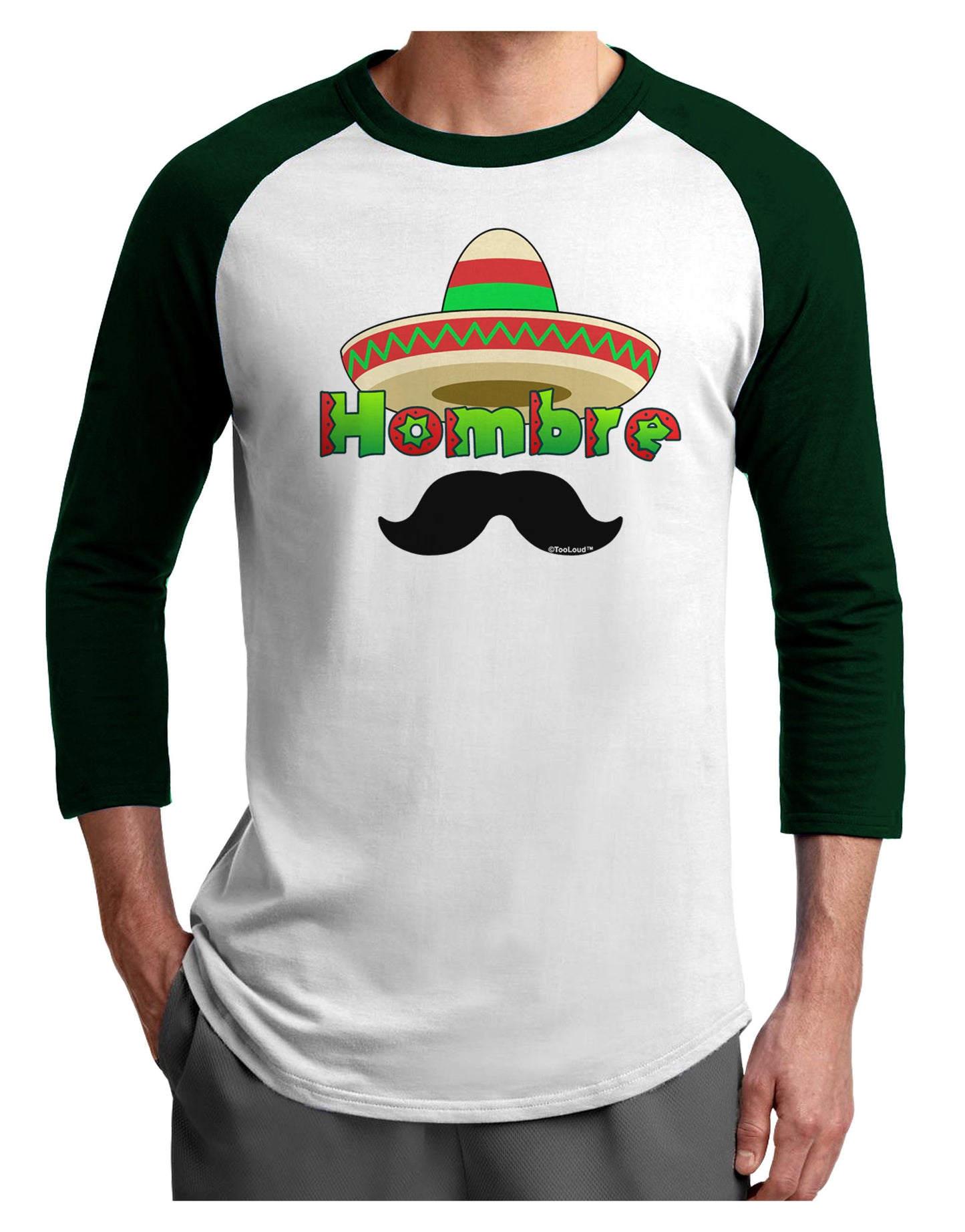 Hombre Sombrero Adult Raglan Shirt-Raglan Shirt-TooLoud-White-Forest-X-Small-Davson Sales
