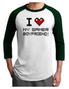 I Heart My Gamer Boyfriend Adult Raglan Shirt-TooLoud-White-Forest-X-Small-Davson Sales