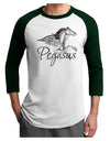 Pegasus Illustration Adult Raglan Shirt-TooLoud-White-Forest-X-Small-Davson Sales