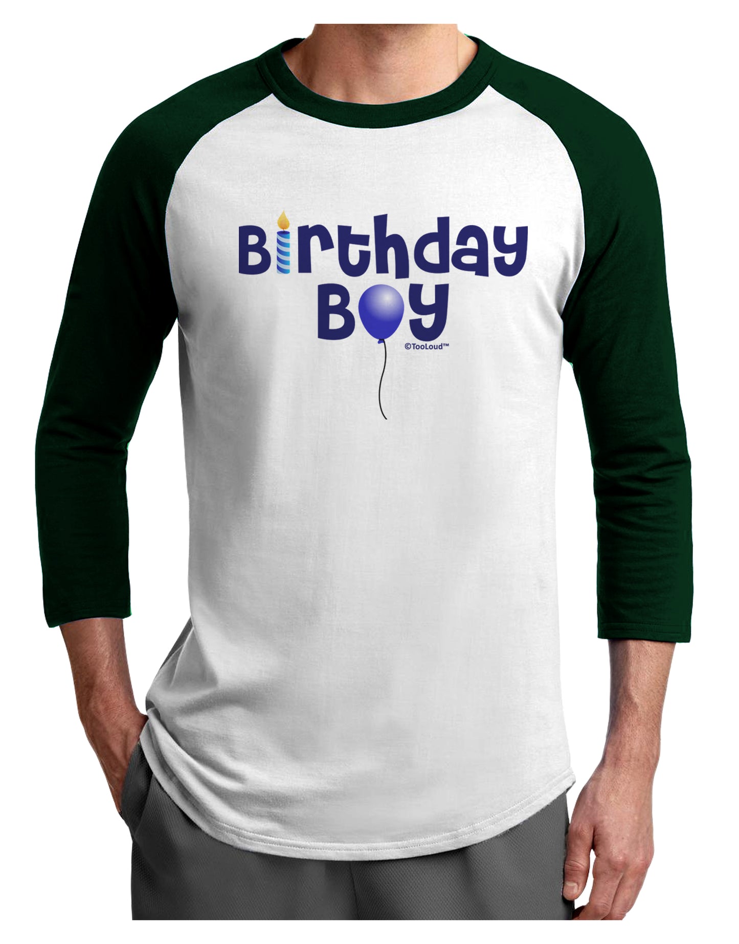 Birthday Boy - Candle and Balloon Adult Raglan Shirt by TooLoud-Raglan Shirt-TooLoud-White-Forest-X-Small-Davson Sales