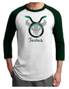 Taurus Symbol Adult Raglan Shirt-TooLoud-White-Forest-X-Small-Davson Sales