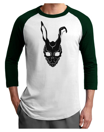 Scary Bunny Face Black Adult Raglan Shirt-TooLoud-White-Forest-X-Small-Davson Sales