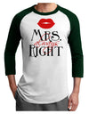 - Mrs Always Right Adult Raglan Shirt-Raglan Shirt-TooLoud-White-Forest-X-Small-Davson Sales