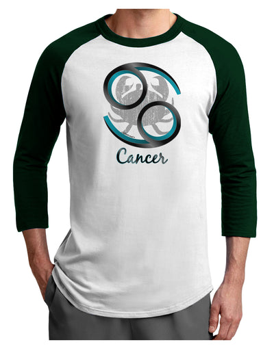 Cancer Symbol Adult Raglan Shirt-TooLoud-White-Forest-X-Small-Davson Sales