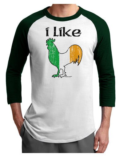 I Like Irish Rooster Silhouette Adult Raglan Shirt by TooLoud-TooLoud-White-Forest-X-Small-Davson Sales