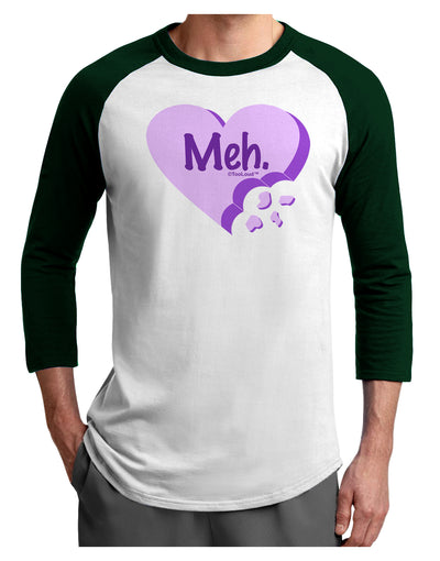 Meh Candy Heart Purple - Valentines Day Adult Raglan Shirt by TooLoud-TooLoud-White-Forest-X-Small-Davson Sales