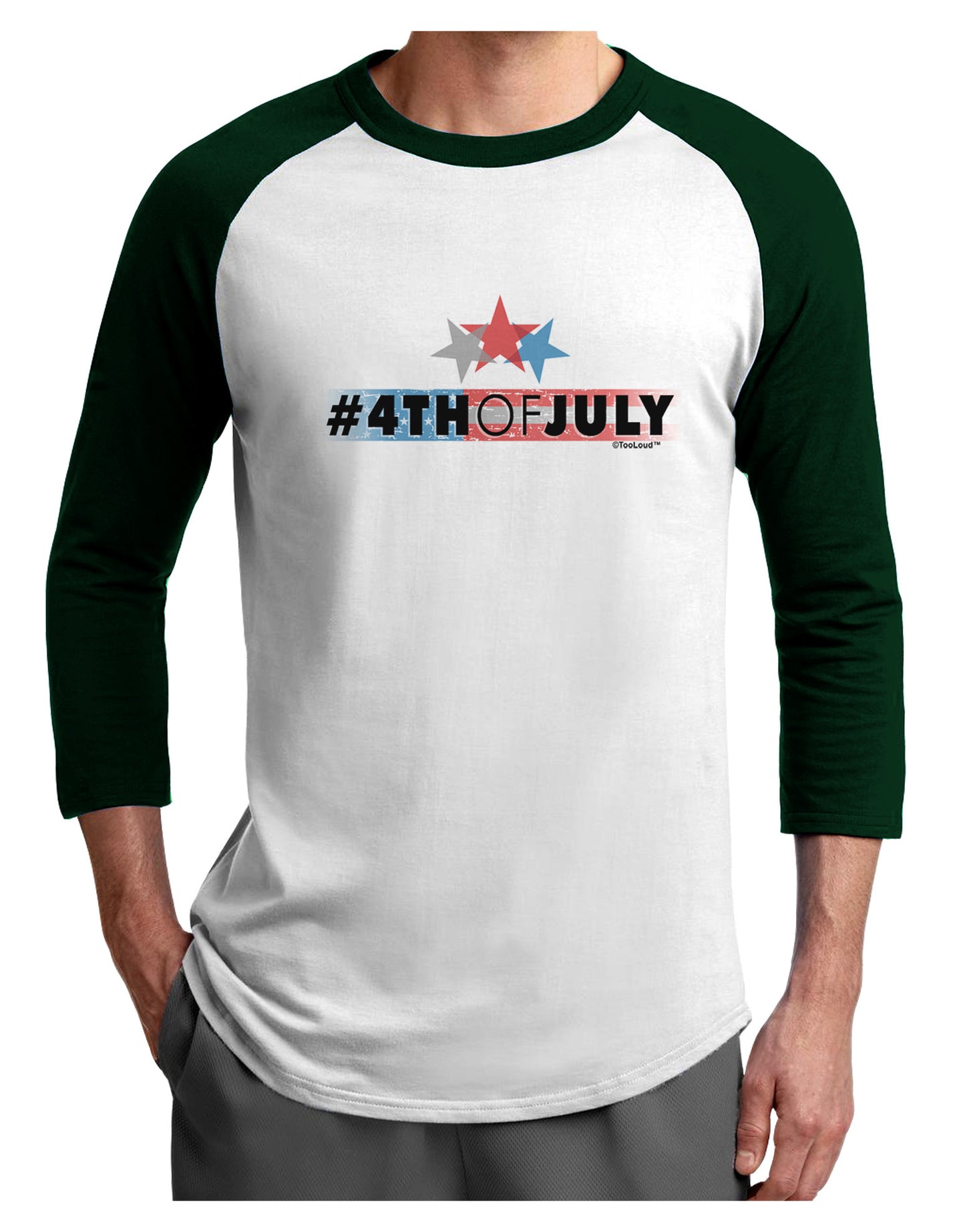 Hashtag 4th Of July Adult Raglan Shirt-Raglan Shirt-TooLoud-White-Forest-X-Small-Davson Sales