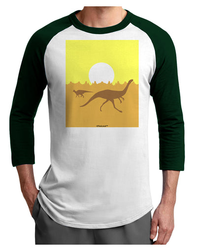 Jurassic Dinosaur Sunrise Adult Raglan Shirt by TooLoud-TooLoud-White-Forest-X-Small-Davson Sales