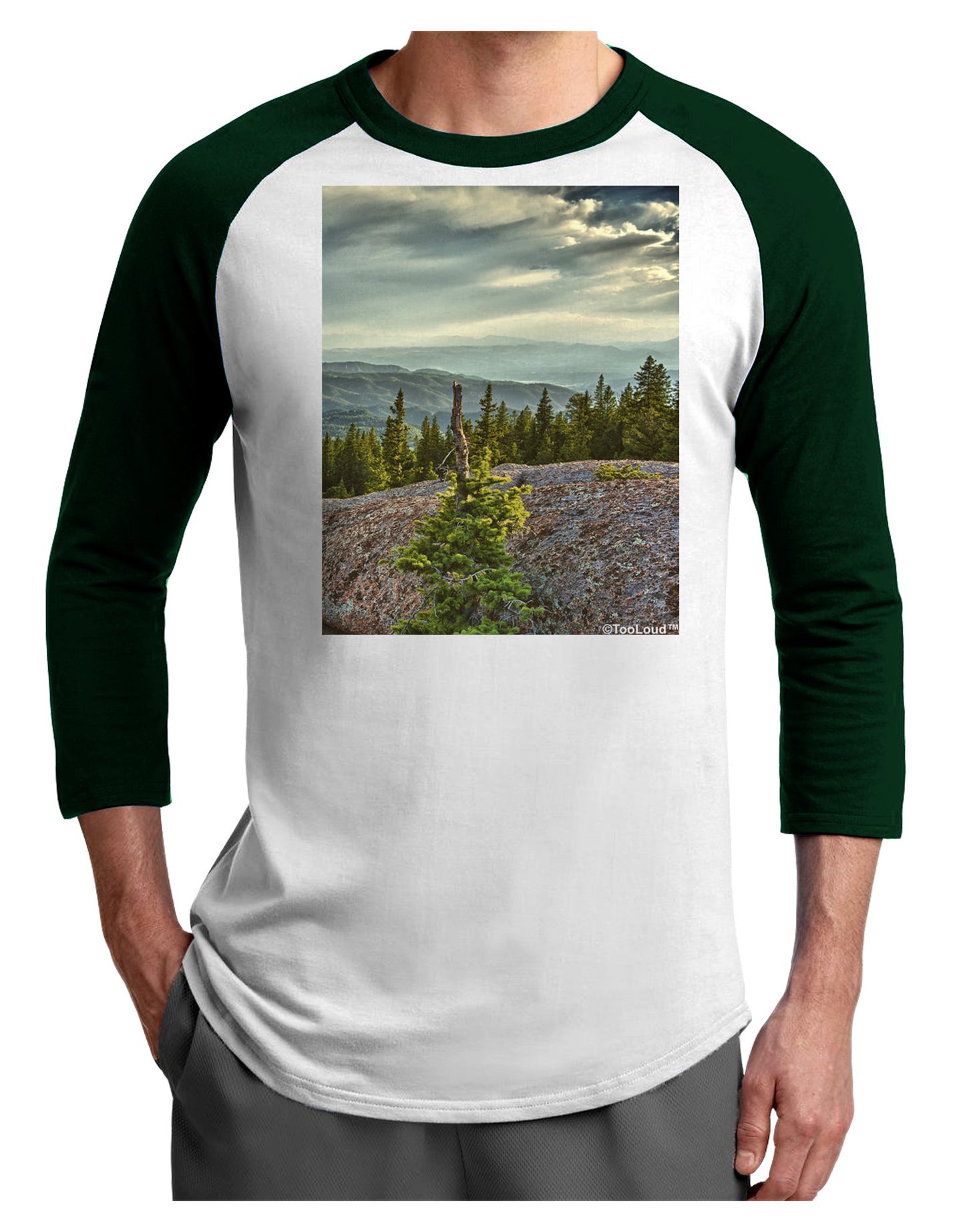 Nature Photography - Pine Kingdom Adult Raglan Shirt by-Raglan Shirt-TooLoud-White-Forest-X-Small-Davson Sales