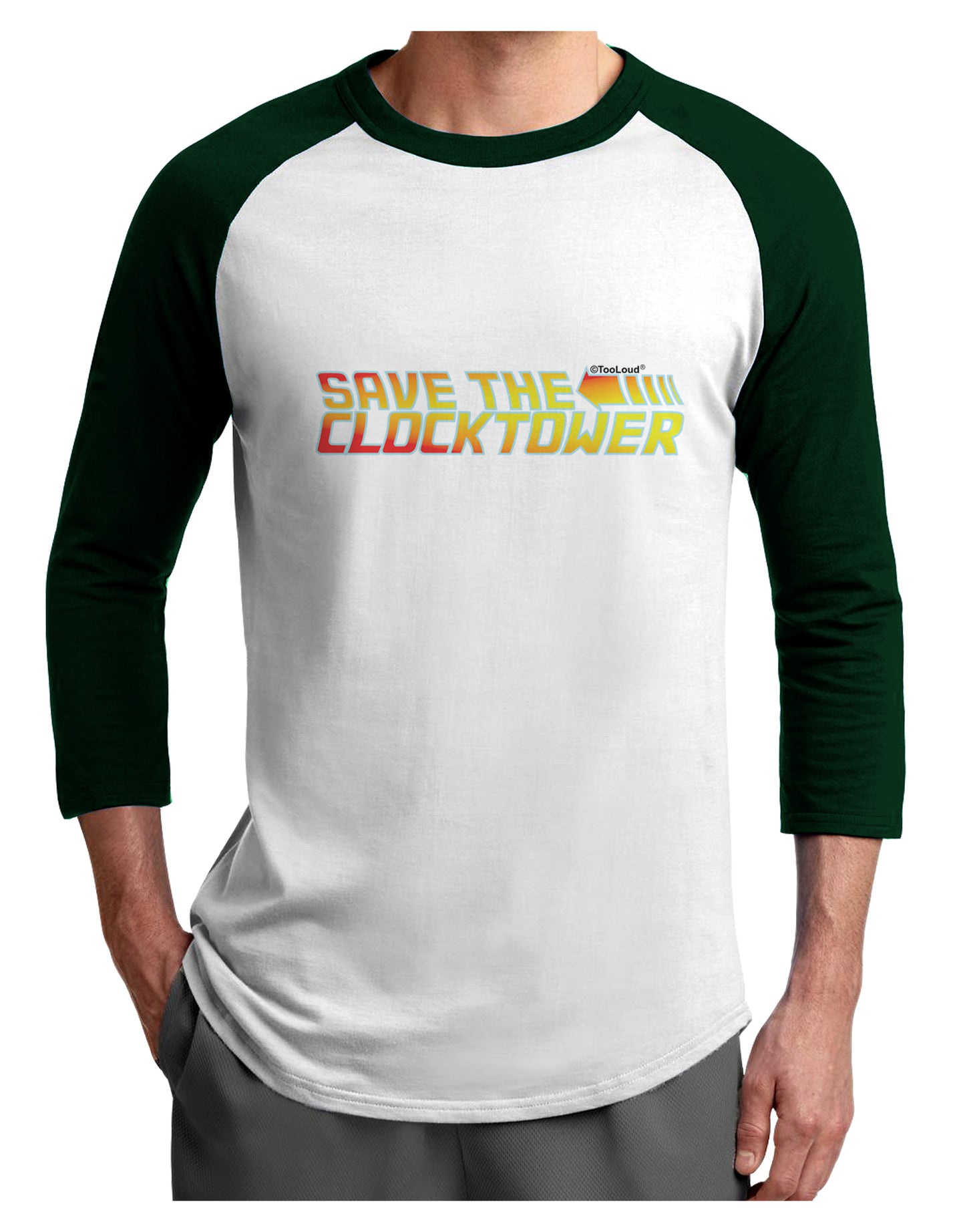 Save The Clock Tower Adult Raglan Shirt by TooLoud-TooLoud-White-Forest-X-Small-Davson Sales
