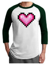 Pixel Heart Design B - Valentine's Day Adult Raglan Shirt by TooLoud-TooLoud-White-Forest-X-Small-Davson Sales