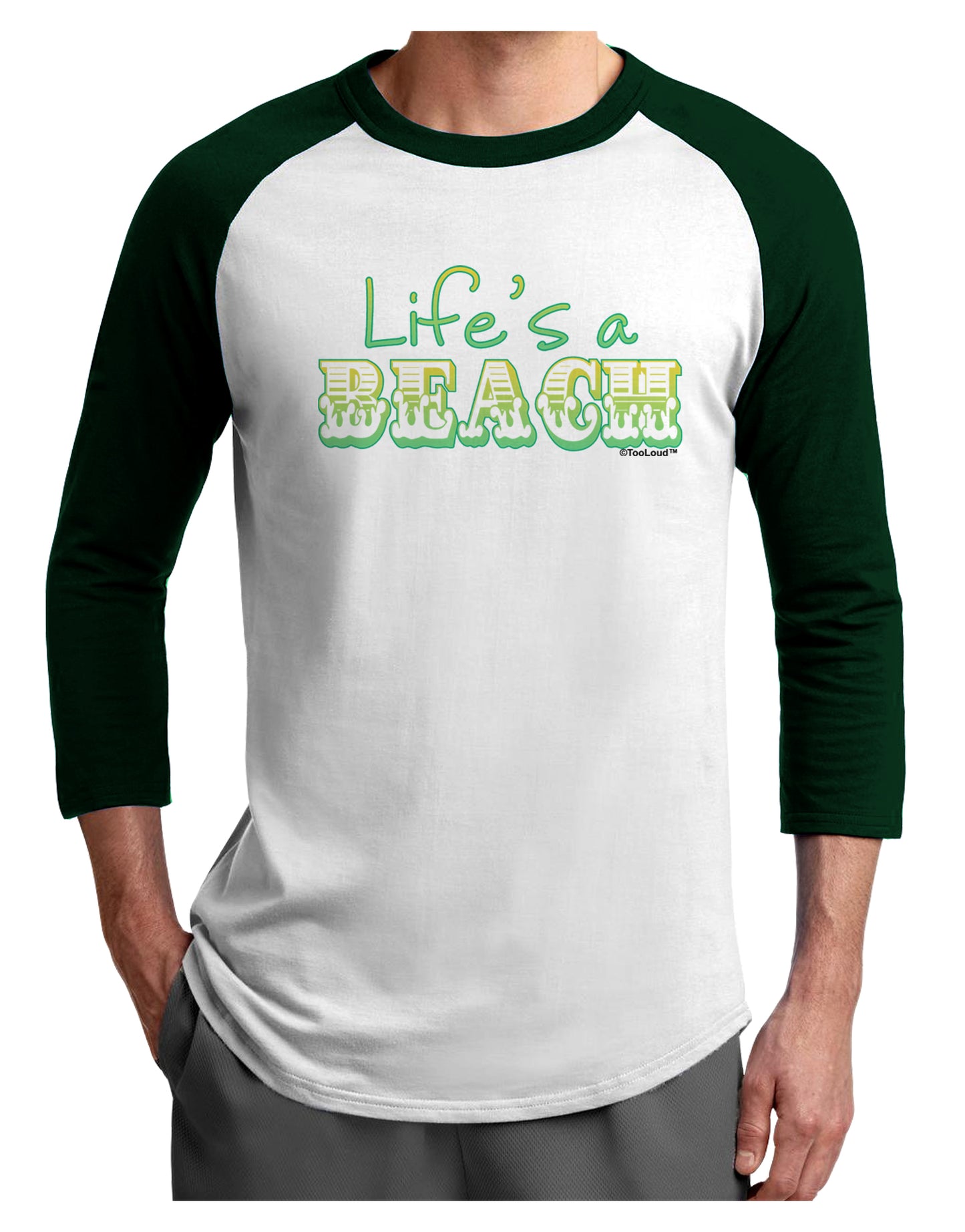 Lifes a Beach Color Adult Raglan Shirt by TooLoud-TooLoud-White-Forest-X-Small-Davson Sales