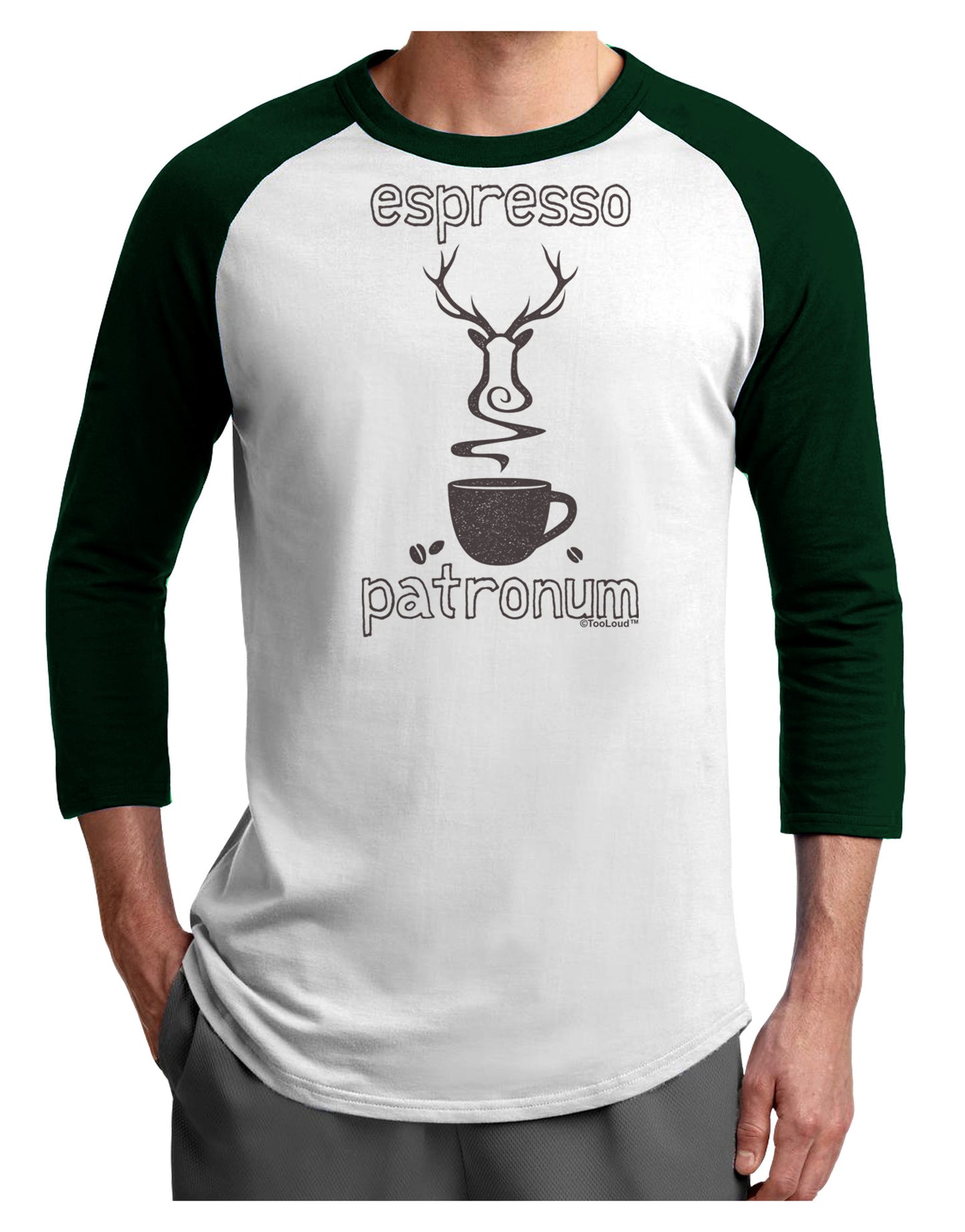 Espresso Patronum Adult Raglan Shirt-Raglan Shirt-TooLoud-White-Forest-X-Small-Davson Sales