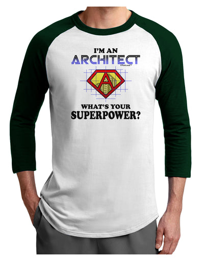 Architect - Superpower Adult Raglan Shirt-TooLoud-White-Forest-X-Small-Davson Sales