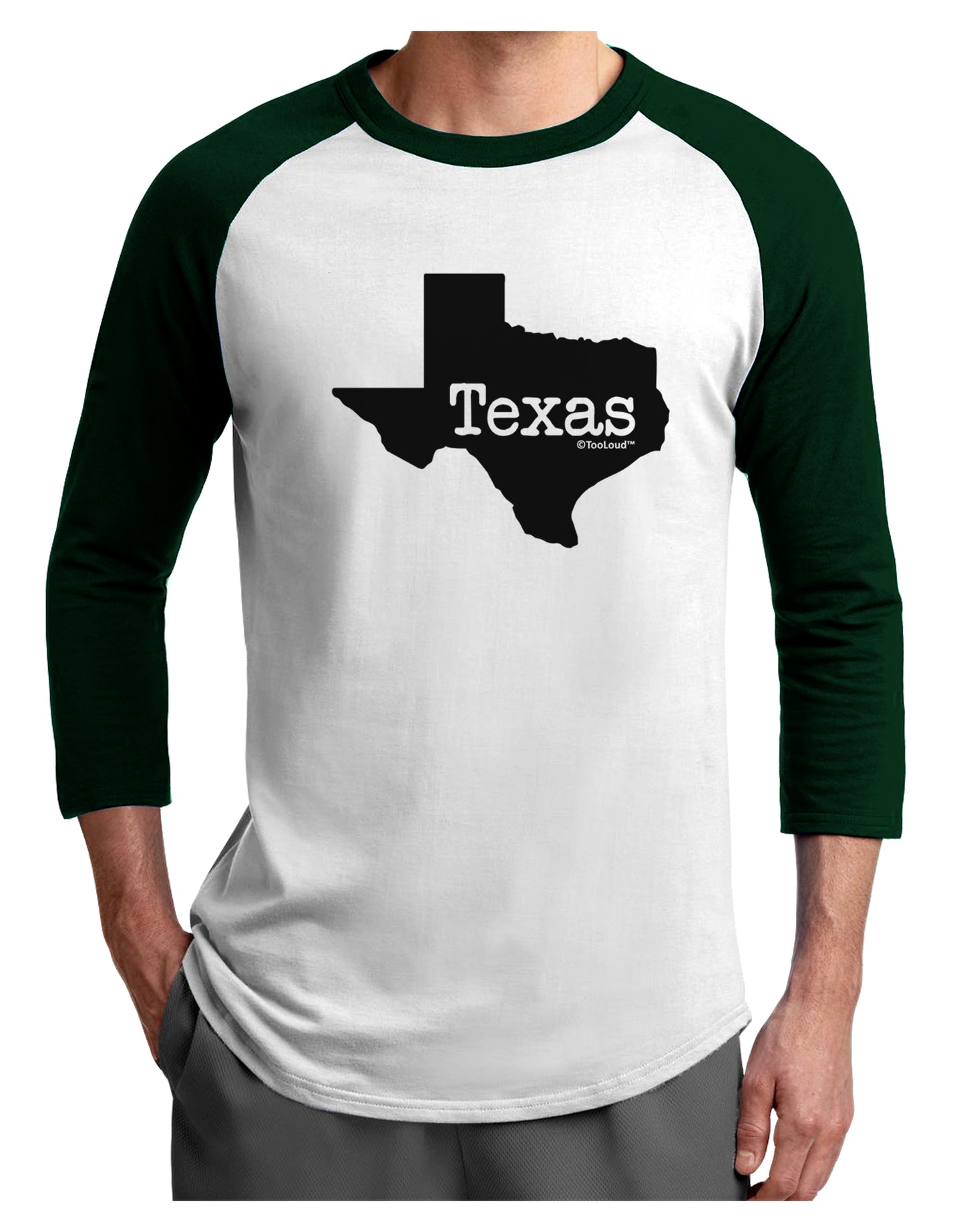 Texas - United States Shape Adult Raglan Shirt by TooLoud-TooLoud-White-Forest-X-Small-Davson Sales