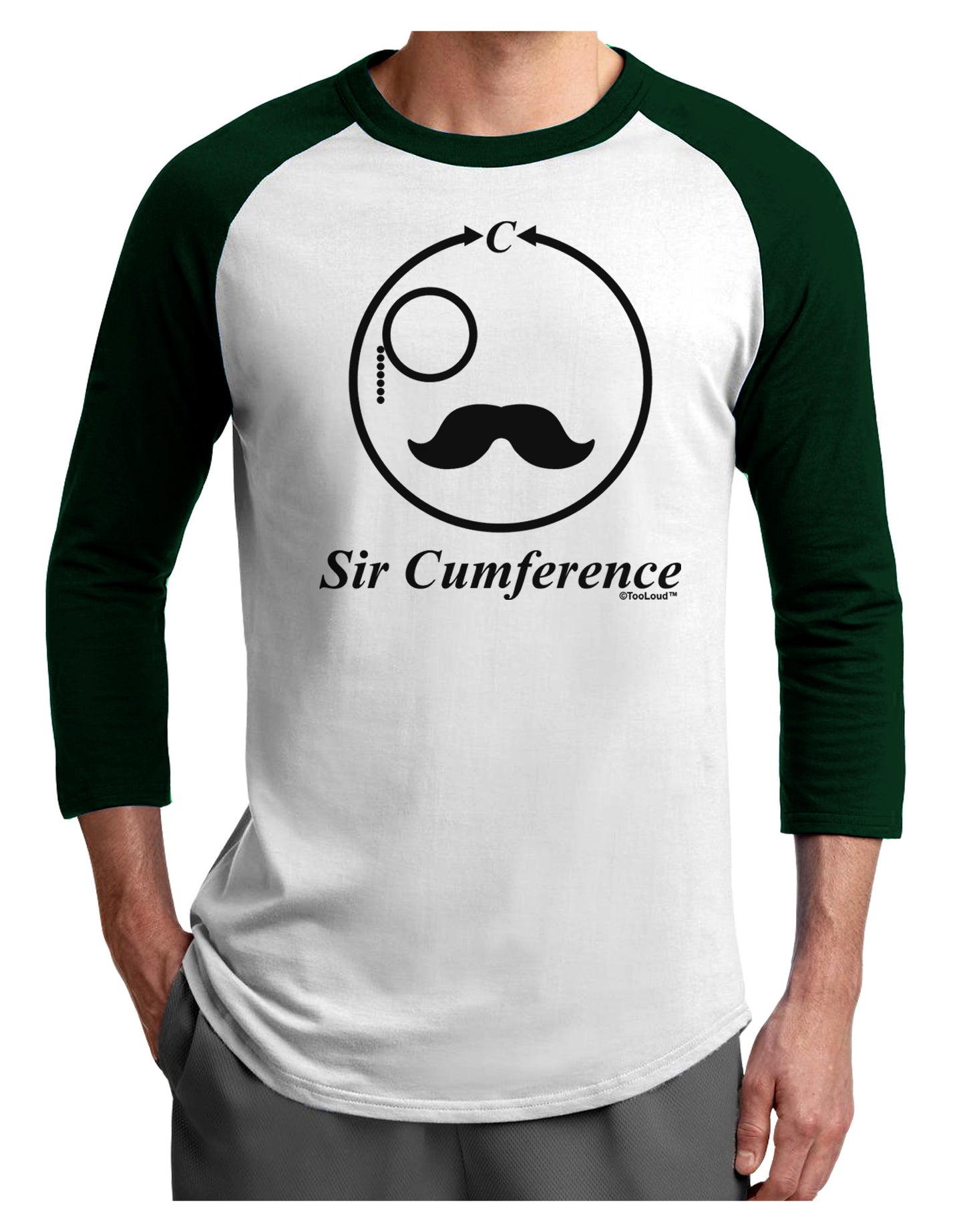 Sir Cumference Adult Raglan Shirt-TooLoud-White-Forest-X-Small-Davson Sales